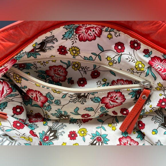 Latico NJ USA Vibrant Orange Leather Tote Shoulder Bag - Picture 13 of 13